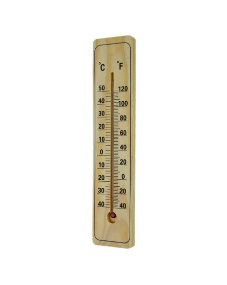 Termometr domowy uniwersalny drewniany -40°C - +50°C (skala °C °F)