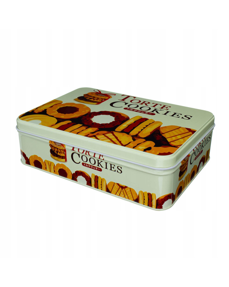 Metalowe pudełko na ciastka i słodycze 19,5 x 14 x 5,5 cm (1200 ml)