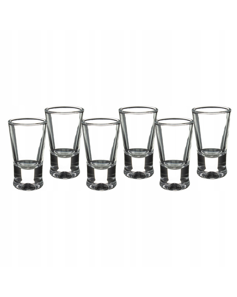 Szklane kieliszki do wódki 25 ml zestaw 6 sztuk