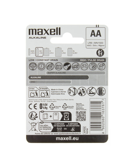 Bateria alkaliczna Maxell AA (LR6) komplet 4 sztuki