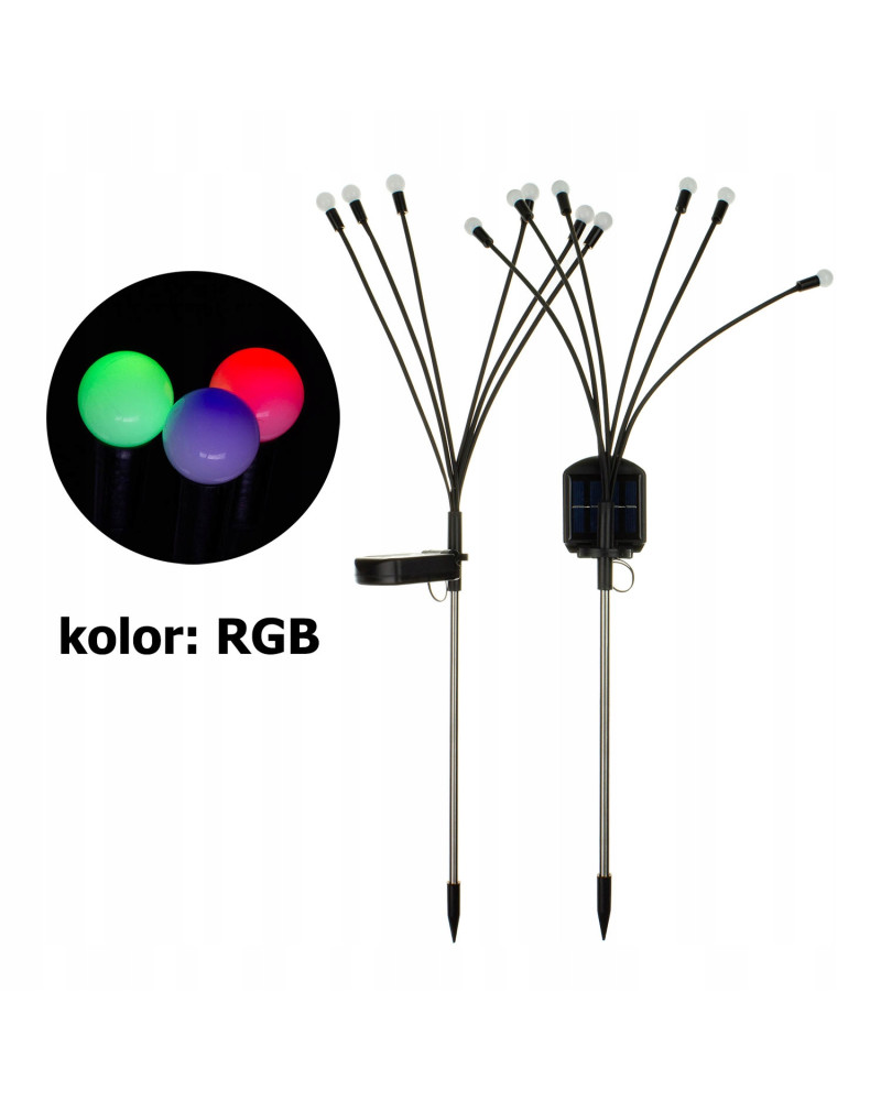 Ogrodowe lampki solarne kuleczki - multikolor RGB - zestaw 2 sztuki