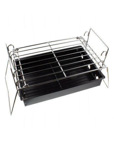 Grill węglowy składany - turystyczny ruszt 32 x 22 cm