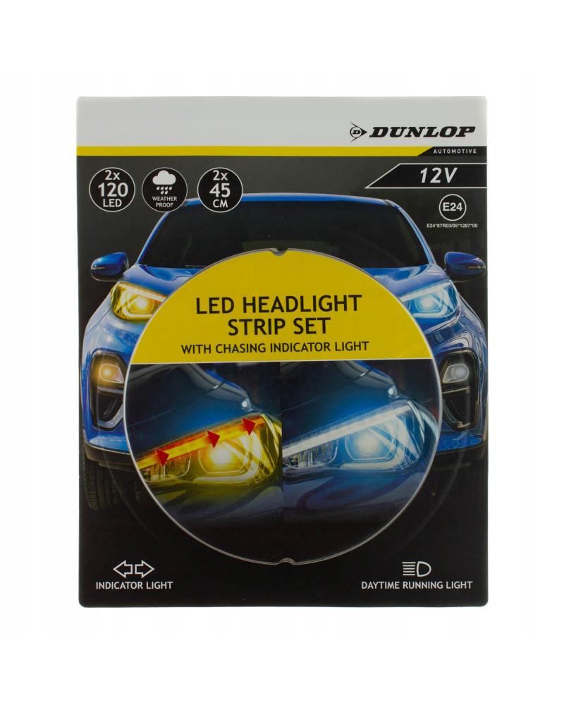 Zestaw samoprzylepnych listew LED z kierunkowskazem dynamicznym DUNLOP