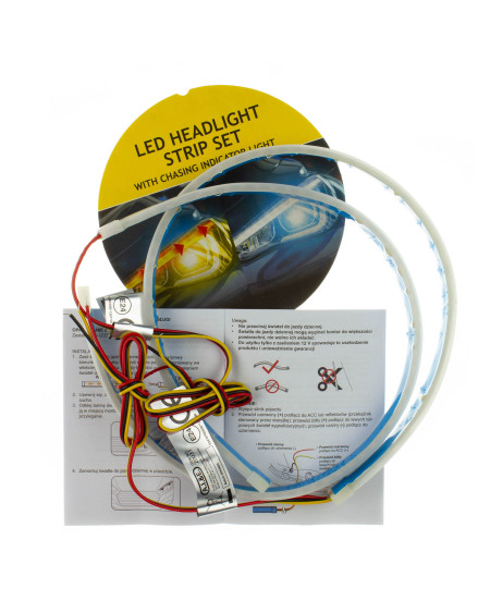 Zestaw samoprzylepnych listew LED z kierunkowskazem dynamicznym DUNLOP