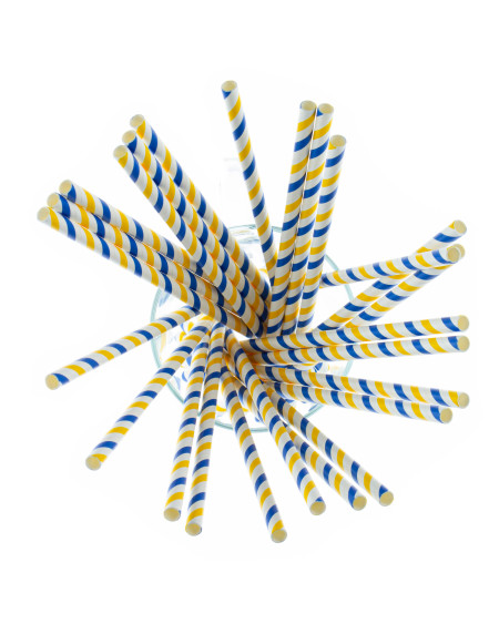 Słomki papierowe 197 x 6 mm komplet 25 szt