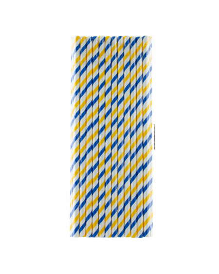 Słomki papierowe 197 x 6 mm komplet 25 szt