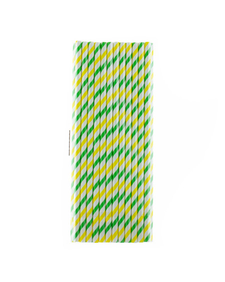 Słomki papierowe 197 x 6 mm komplet 25 szt
