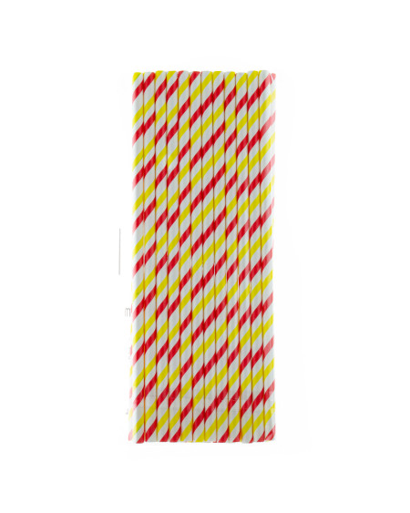 Słomki papierowe 197 x 6 mm komplet 25 szt