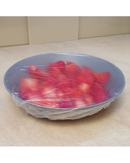 Pokrowce na żywność folie ochronne z gumką - 100 szt (max. średnica 28 cm)