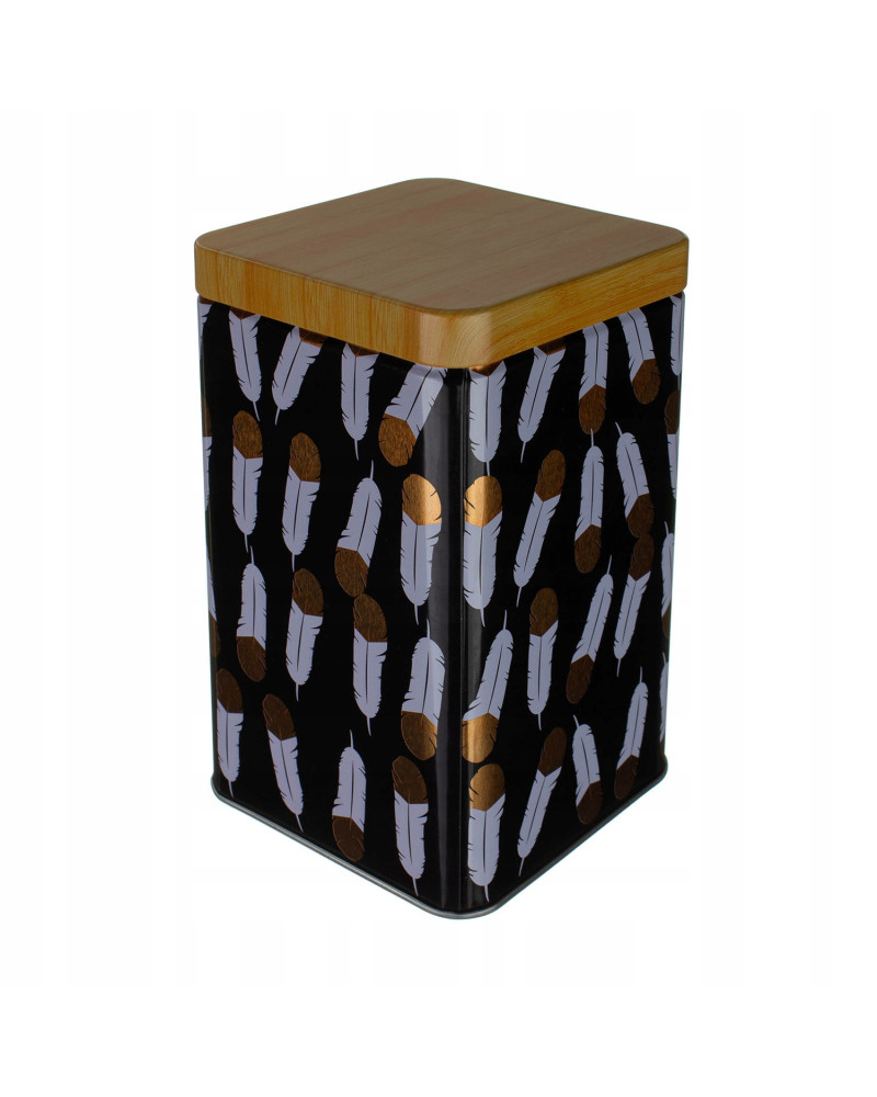 Metalowa puszka na kawę herbatę cukier 900 ml (9 x 9 x 15 cm)