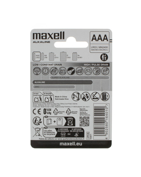 Bateria alkaliczna Maxell AAA (LR03) komplet 4 sztuki