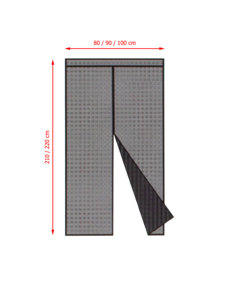 Moskitiera magnetyczna na drzwi balkonowe włókno szklane 100 x 220 czarna