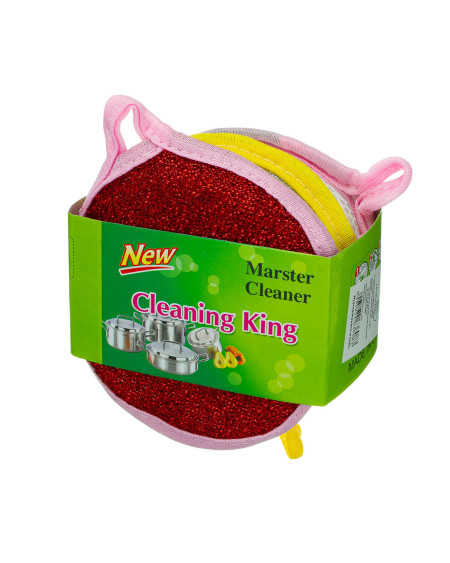 Dwustronny okrągły zmywak czyścik kuchenny - zestaw 3 szt