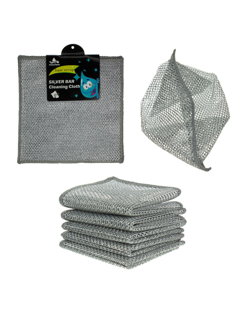 Druciane ściereczki do mycia dwuwarstwowe 20 x 20 cm - zestaw 5 sztuk