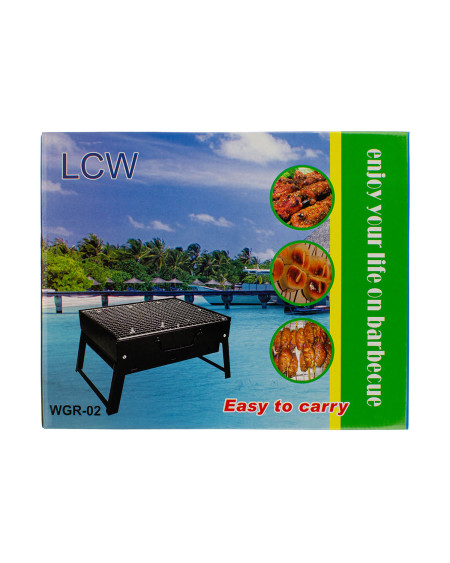 Grill węglowy turystyczny składany ruszt 35 x 27 cm