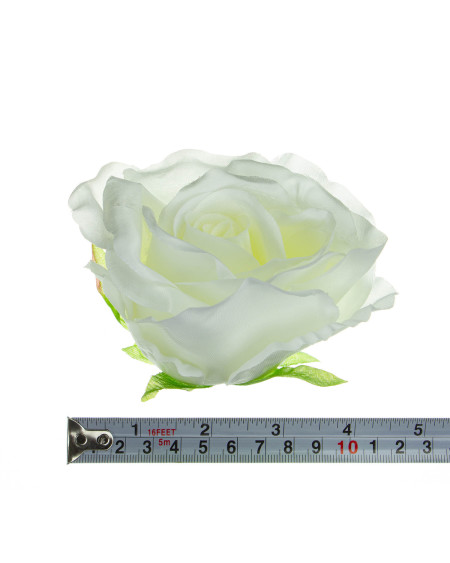 Sztuczny kwiat róży biały 10 cm do wyrobu dekoracji florystycznych
