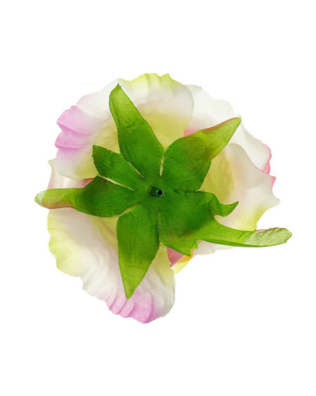 Sztuczny kwiat róży carmine/ecru 10 cm do wyrobu dekoracji florystycznych