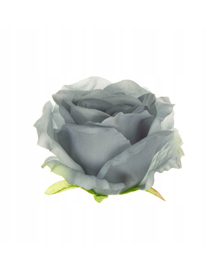 Sztuczny kwiat róży jasno szary 10 cm do wyrobu dekoracji florystycznych
