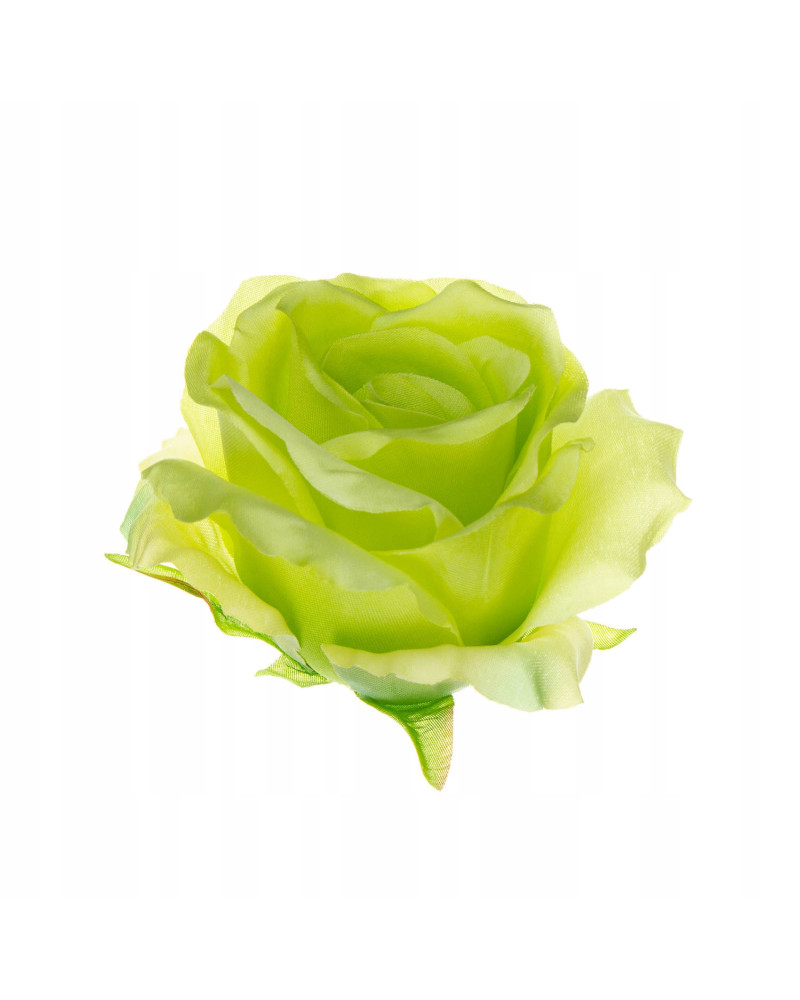 Sztuczny kwiat róży jasno zielony 10 cm do wyrobu dekoracji florystycznych