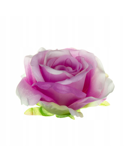 Sztuczny kwiat róży 10 cm różowy do wyrobu dekoracji florystycznych