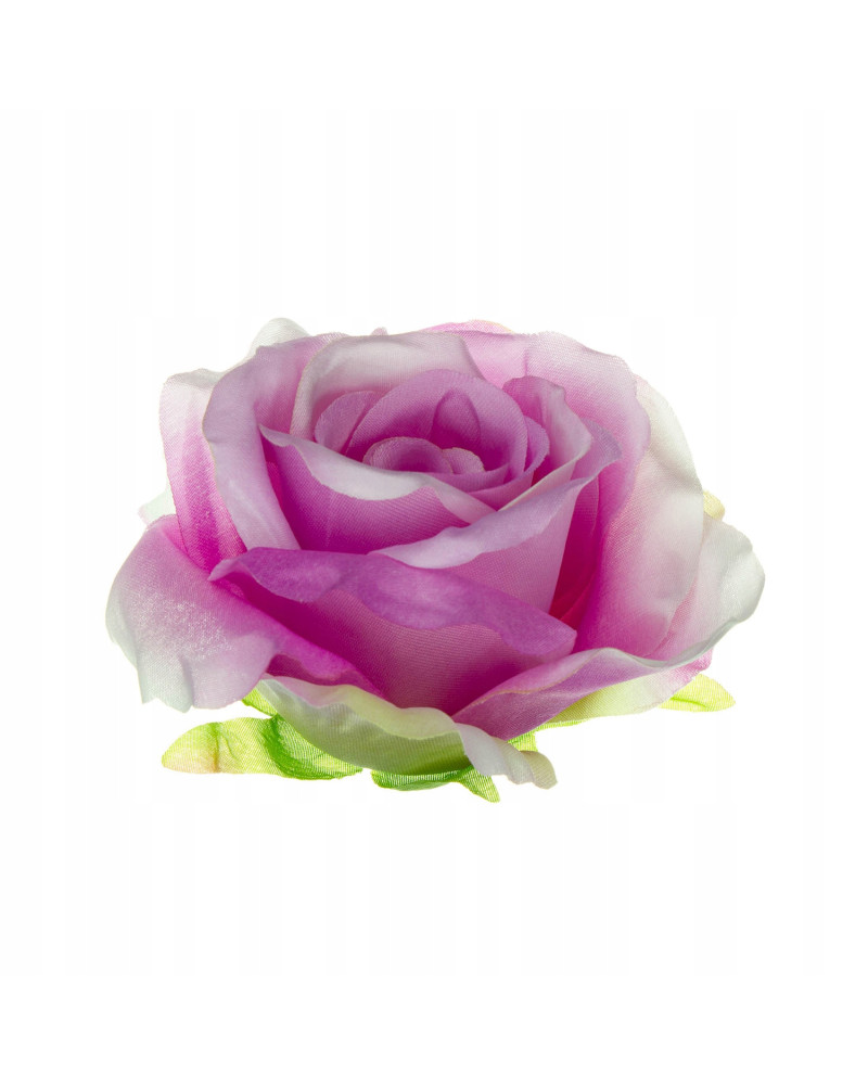 Sztuczny kwiat róży 10 cm różowy do wyrobu dekoracji florystycznych