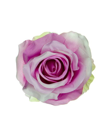 Sztuczny kwiat róży 10 cm różowy do wyrobu dekoracji florystycznych