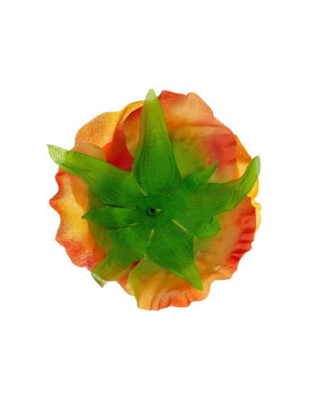 Sztuczny kwiat róży 10 cm pomarańczowy do wyrobu dekoracji florystycznych