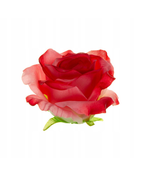 Sztuczny kwiat róży 10 cm czerwony do wyrobu dekoracji florystycznych