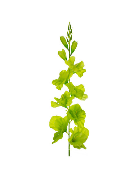 Mieczyk gladiola sztuczna gałązka ozdobna 80 cm jasno zielone kwiaty