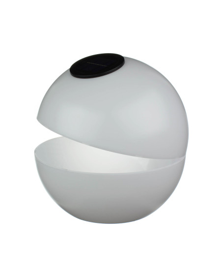 Kula solarna lampa ogrodowa LED biała 38 cm z czujnikiem zmierzchu