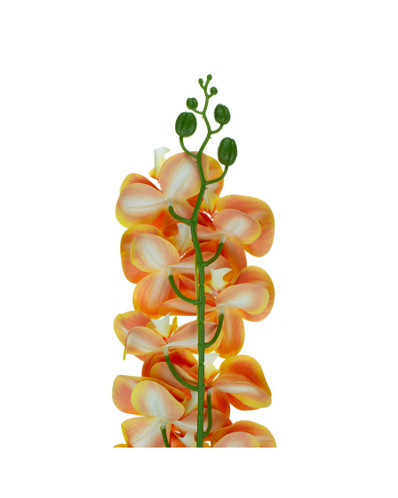 Storczyk orchidea sztuczna gałązka ozdobna 100 cm 9 kwiatów pomarańczowy