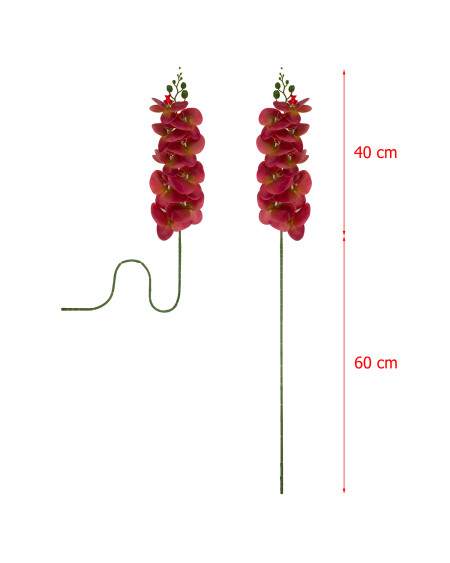 Storczyk orchidea sztuczna gałązka ozdobna 100 cm 9 kwiatów brudny róż