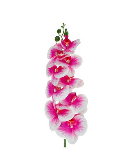 Storczyk orchidea sztuczna gałązka ozdobna 100 cm 9 kwiatów biało różowy