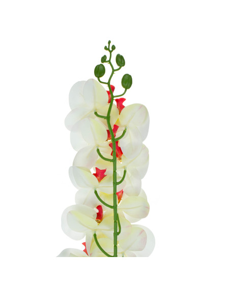 Storczyk orchidea sztuczna gałązka ozdobna 100 cm 9 kwiatów kolor biały