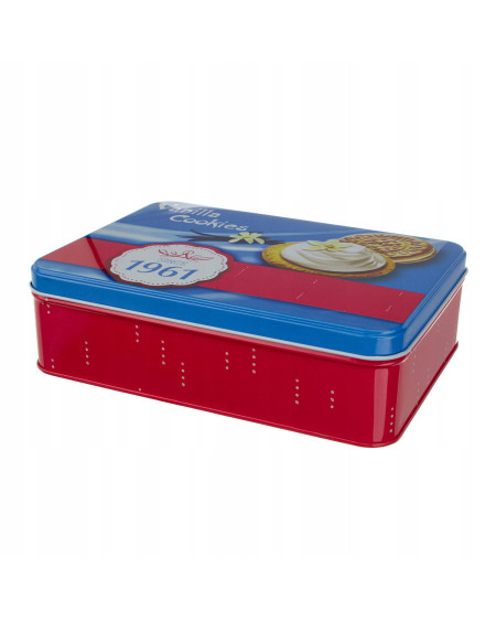 Metalowe pudełko na ciastka i słodycze 19,5 x 14 x 5,5 cm (1200 ml)