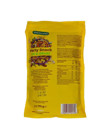 Party Snack Sól & Oliwki 170 g - nerkowce solone, kukurydza smażona