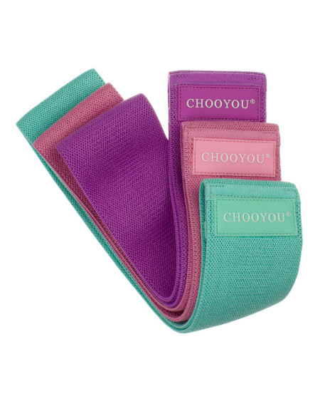 Elastyczne taśmy oporowe HIP BAND do ćwiczeń 38 x 8 cm - zestaw 3 sztuki