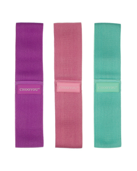 Elastyczne taśmy oporowe HIP BAND do ćwiczeń 38 x 8 cm - zestaw 3 sztuki