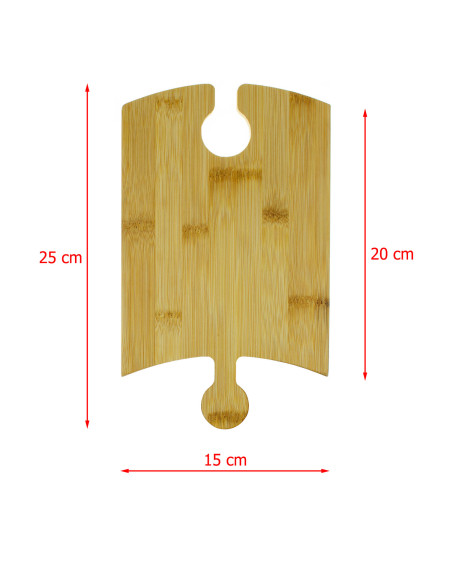 Bambusowe deski puzzle do serwowania potraw - zestaw 4 sztuki na stojaku
