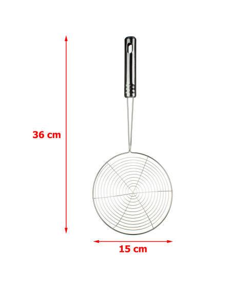 Cedzak kuchenny łyżka szumówka 15 cm ze stali nierdzewnej